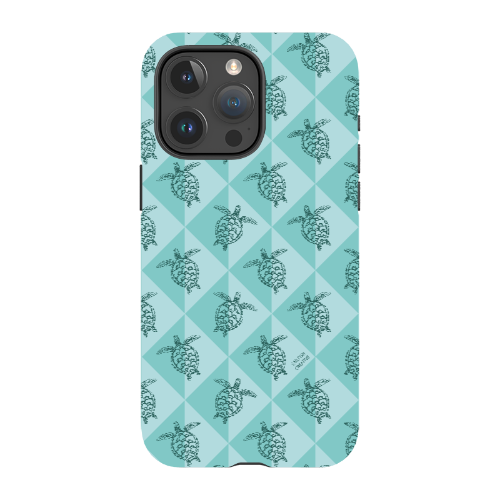 iPhone Tough Phone Case - Turtle Diamonds Teal