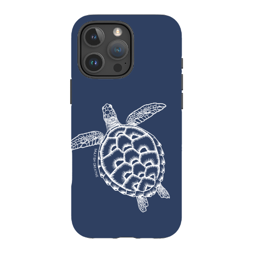 iPhone Tough Phone Case - Turtle Outline Navy - Sailfish Creative