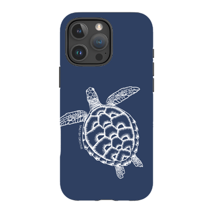 iPhone Tough Phone Case - Turtle Outline Navy - Sailfish Creative