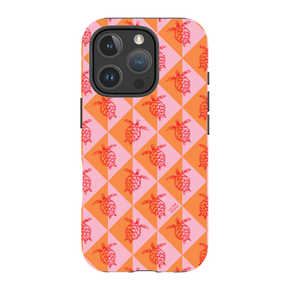 iPhone Tough Phone Case - Turtle Diamonds Candy Sunset