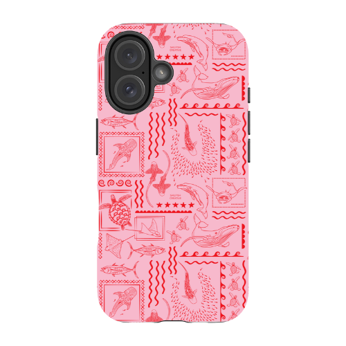 iPhone MagSafe Tough Phone Case - Busy Print Pink