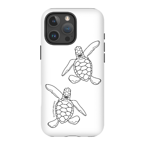 iPhone Tough Phone Case - Turtle Hatchlings Outline - Sailfish Creative