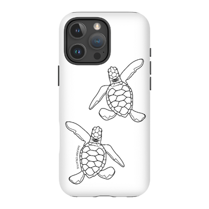 iPhone Tough Phone Case - Turtle Hatchlings Outline - Sailfish Creative