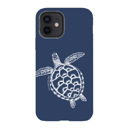 iPhone Tough Phone Case - Turtle Outline Navy - Sailfish Creative