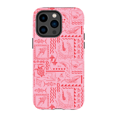 iPhone Tough Phone Case - Busy Print Pinks