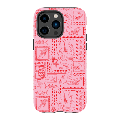 iPhone Tough Phone Case - Busy Print Pinks