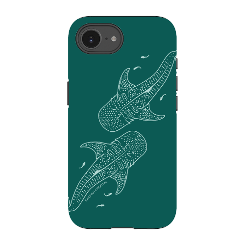 iPhone Tough Case - Whale Sharks Outline Emerald