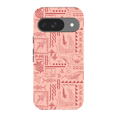 Google Pixel Tough Phone Case - Busy Print Coral