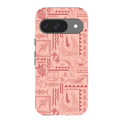 Google Pixel Tough Phone Case - Busy Print Coral