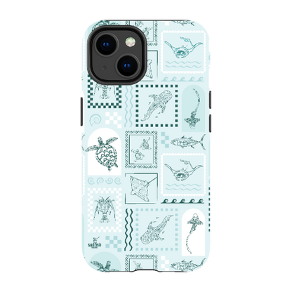 iPhone Tough Phone Case - Arches Print Teal