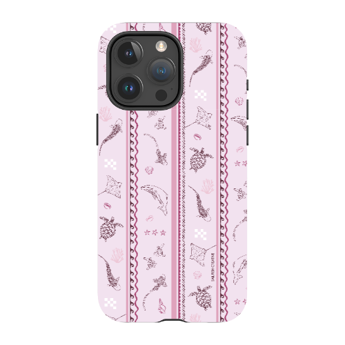 iPhone MagSafe Tough Phone Case - Candy Stripes Orchid