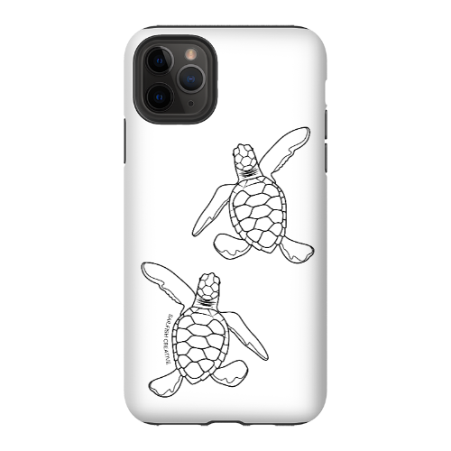iPhone Tough Phone Case - Turtle Hatchlings Outline - Sailfish Creative