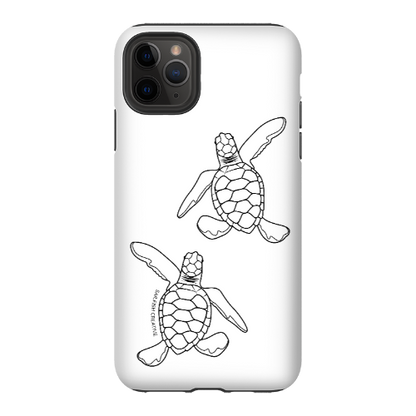 iPhone Tough Phone Case - Turtle Hatchlings Outline - Sailfish Creative