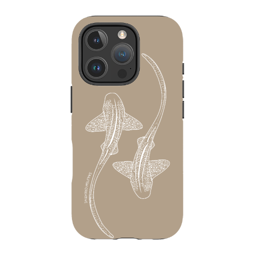 iPhone Tough Phone Case - Leopard Sharks Outline Natural - Sailfish Creative