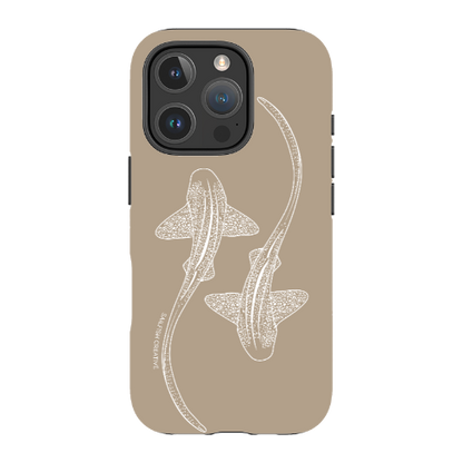 iPhone Tough Phone Case - Leopard Sharks Outline Natural - Sailfish Creative