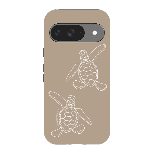 Google Pixel Tough Phone Case - Turtle Hatchlings Outline Natural