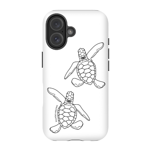 iPhone Tough Phone Case - Turtle Hatchlings Outline - Sailfish Creative