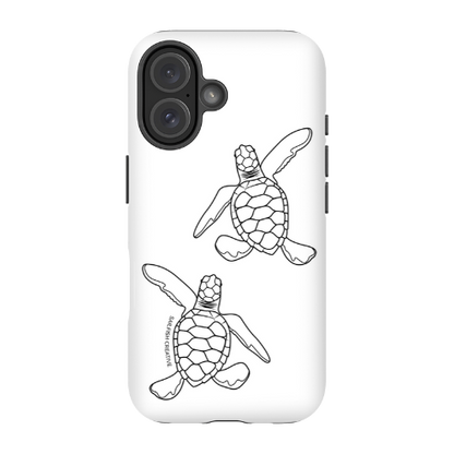 iPhone Tough Phone Case - Turtle Hatchlings Outline - Sailfish Creative