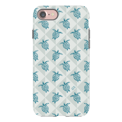 iPhone Tough Phone Case - Turtle Diamonds Coastal Storm