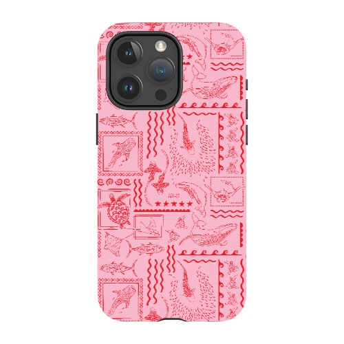 iPhone MagSafe Tough Phone Case - Busy Print Pink