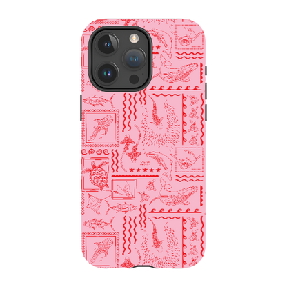 iPhone MagSafe Tough Phone Case - Busy Print Pink
