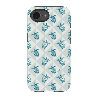 iPhone Tough Phone Case - Turtle Diamonds Coastal Storm