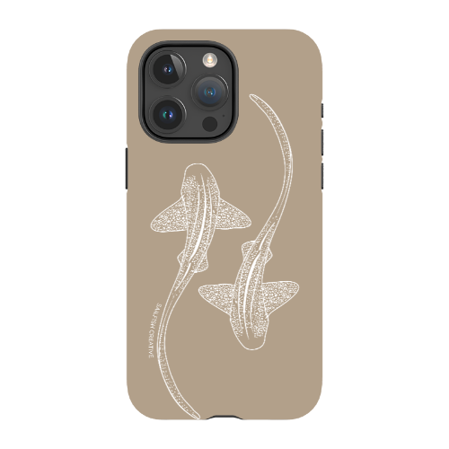 iPhone Tough Phone Case - Leopard Sharks Outline Natural - Sailfish Creative