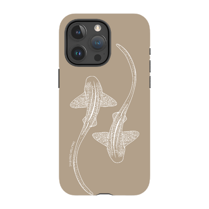 iPhone Tough Phone Case - Leopard Sharks Outline Natural - Sailfish Creative