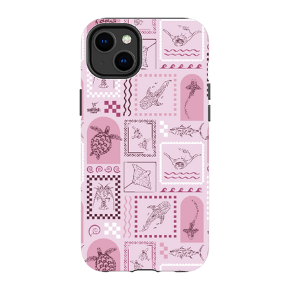 iPhone Tough Phone Case - Arches Print Orchid