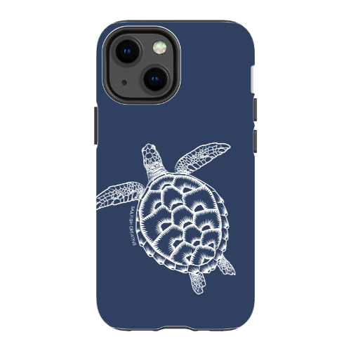 iPhone Tough Phone Case - Turtle Outline Navy - Sailfish Creative