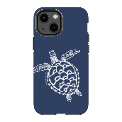 iPhone Tough Phone Case - Turtle Outline Navy - Sailfish Creative