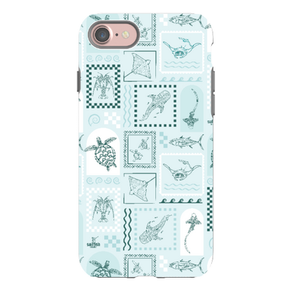 iPhone Tough Phone Case - Arches Print Teal