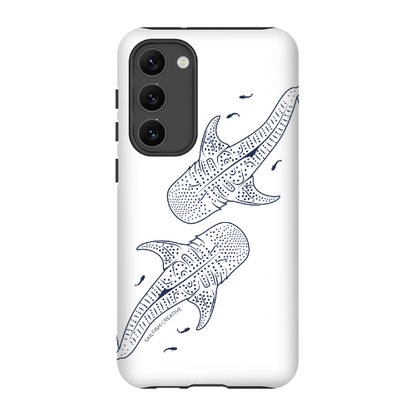 Samsung Tough Phone Case - Whale Sharks Outline - Sailfish Creative