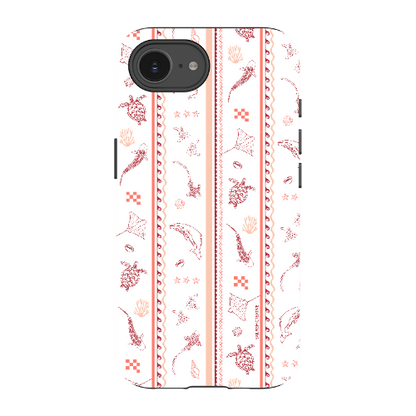 iPhone Tough Phone Case - Candy Stripes Coral