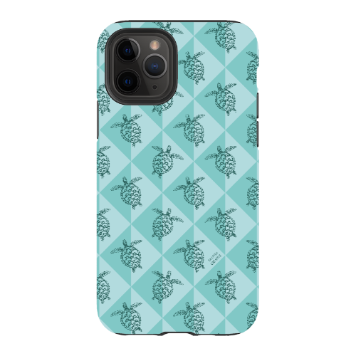 iPhone Tough Phone Case - Turtle Diamonds Teal