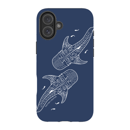 iPhone MagSafe Tough Case - Whale Sharks Outline Navy - Sailfish Creative