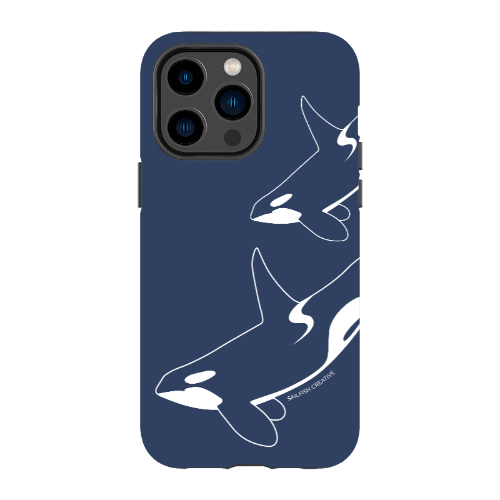 iPhone Tough Phone Case - Orca Outline Navy