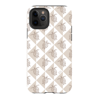 iPhone Tough Phone Case - Turtle Diamonds Neutral