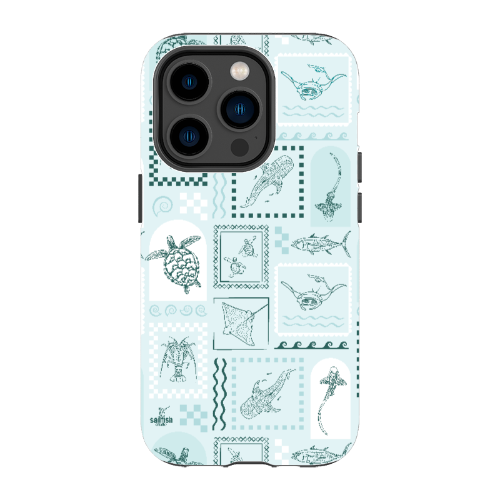 iPhone Tough Phone Case - Arches Print Teal
