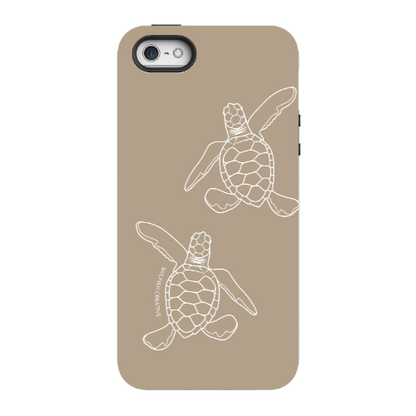 iPhone Tough Phone Case - Turtle Hatchlings Outline Natural