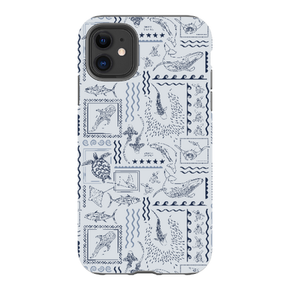 iPhone Phone Case - Busy Print Overcast Blue