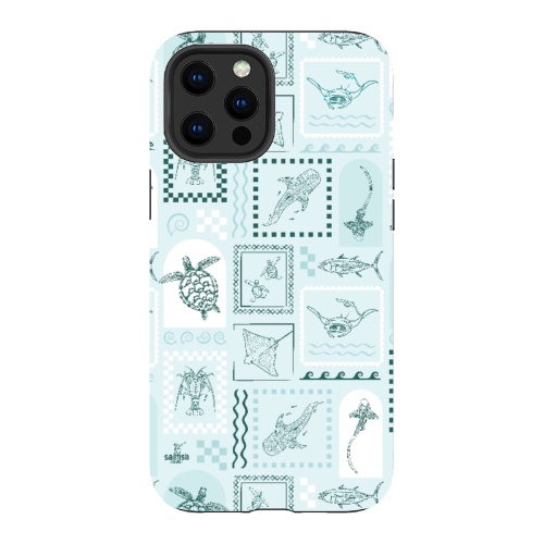 iPhone Tough Phone Case - Arches Print Teal