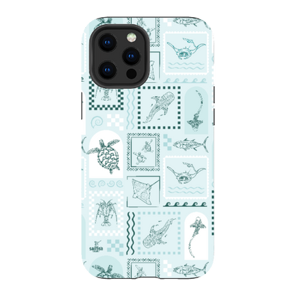 iPhone Tough Phone Case - Arches Print Teal