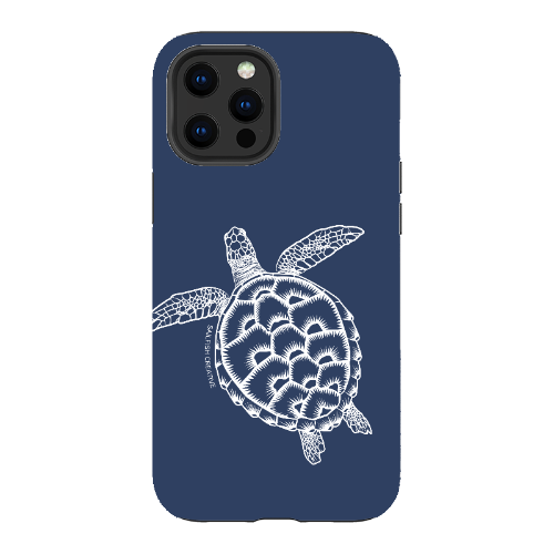 iPhone Tough Phone Case - Turtle Outline Navy - Sailfish Creative