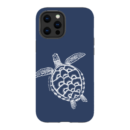 iPhone Tough Phone Case - Turtle Outline Navy - Sailfish Creative