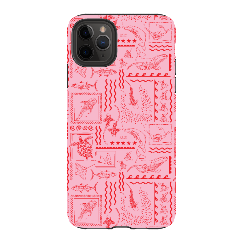 iPhone Tough Phone Case - Busy Print Pinks