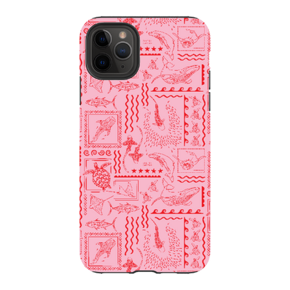 iPhone Tough Phone Case - Busy Print Pinks