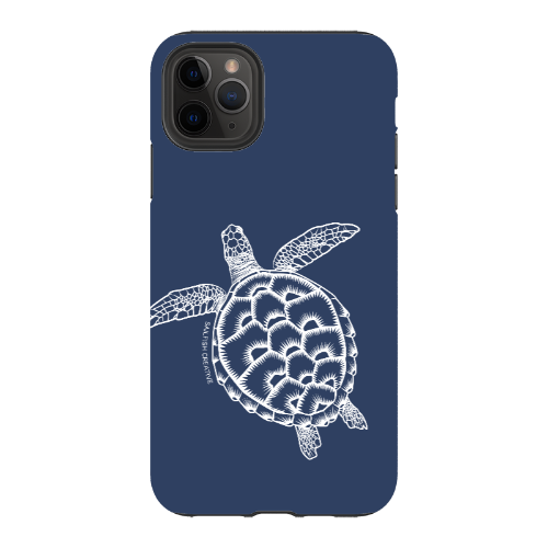 iPhone Tough Phone Case - Turtle Outline Navy - Sailfish Creative