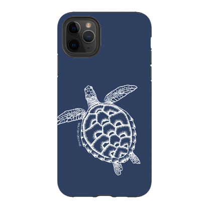 iPhone Tough Phone Case - Turtle Outline Navy - Sailfish Creative