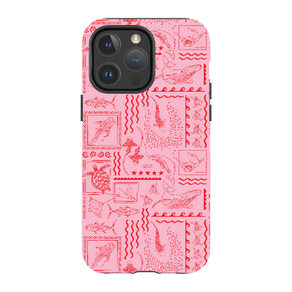 iPhone MagSafe Tough Phone Case - Busy Print Pink